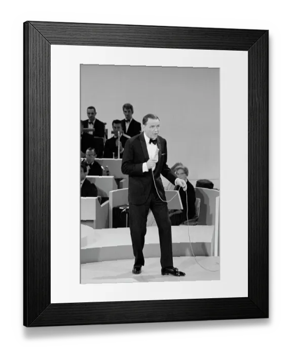 Framed Print : Frank Sinatra Performing for Television Framed Print : Frank Sinatra Performing for Television