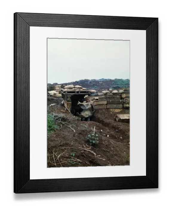Framed Print : US Marine At Con Thien, Vietnam