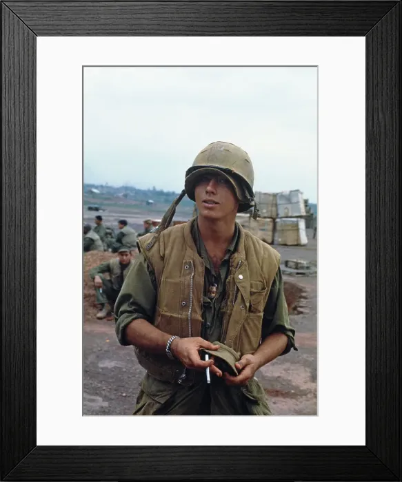 Framed Print : US Marine At Con Thien, Vietnam Framed Print : US Marine At Con Thien, Vietnam