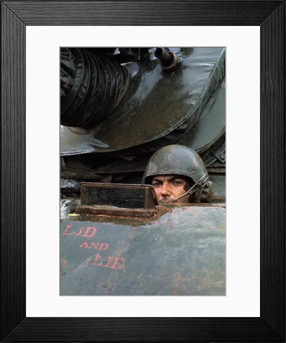 Framed Print : Tank Driver At US Military Base, Vietnam Framed Print : Tank Driver At US Military Base, Vietnam