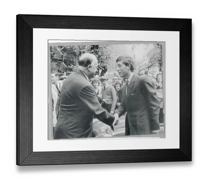 Framed Print : Prince Charles Shaking Hands with a Chancellor