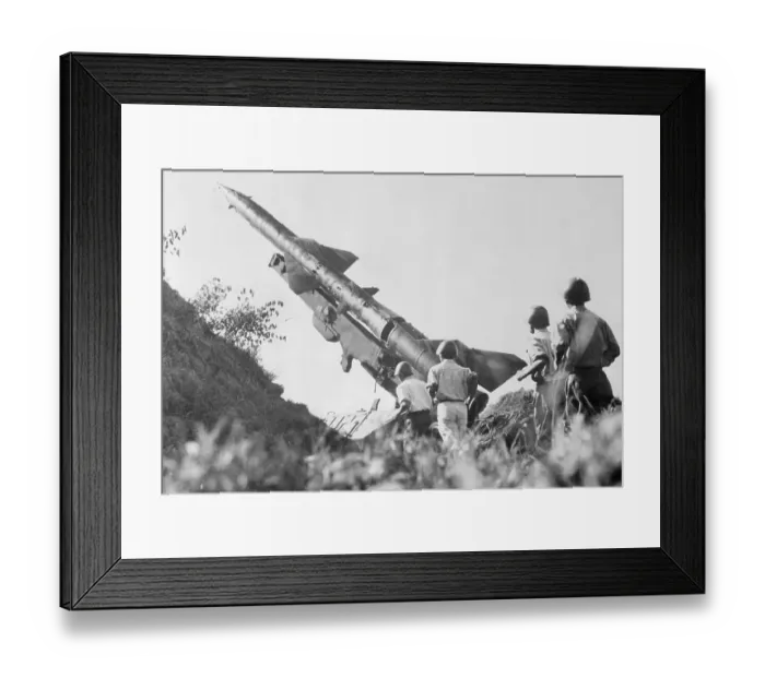 Framed Print : Soldiers Near a Missile Framed Print : Soldiers Near a Missile