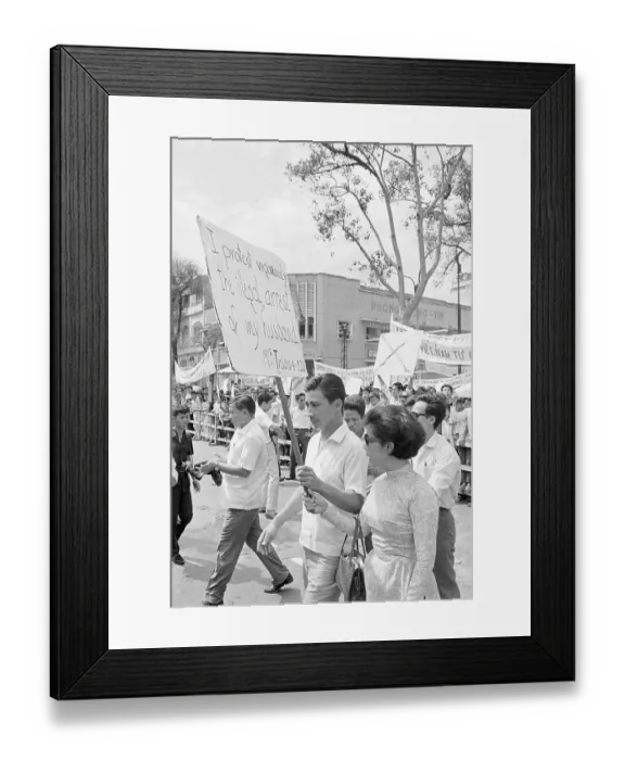 Framed Print : Mrs. Truong Ding Dzu Marching in a Demonstration Framed Print : Mrs. Truong Ding Dzu Marching in a Demonstration