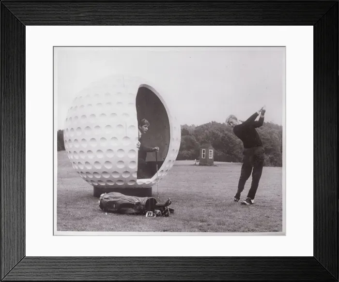 Framed Print : Man Looking Out from a Golf Course Shelter Framed Print : Man Looking Out from a Golf Course Shelter