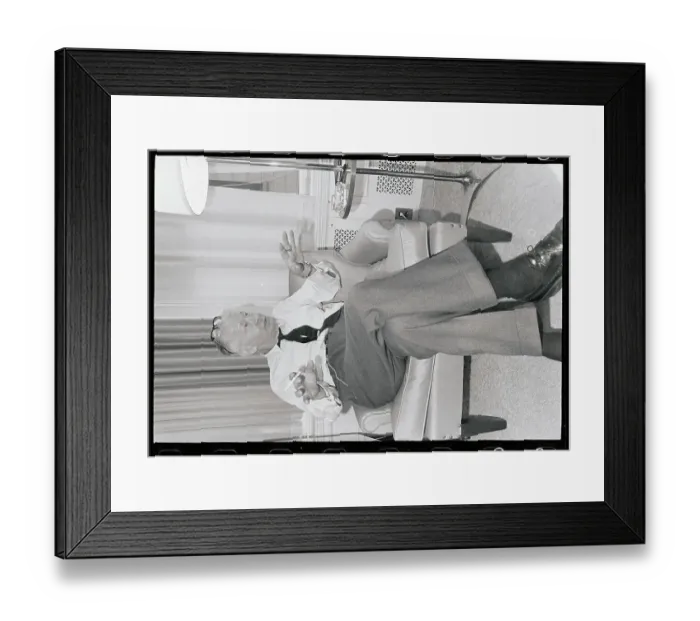 Framed Print : Nunnally Johnson Talking in an Interview Framed Print : Nunnally Johnson Talking in an Interview