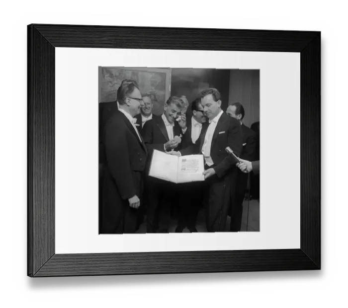 Framed Print : Leonard Bernstein Receiving a Ring of Honor Framed Print : Leonard Bernstein Receiving a Ring of Honor