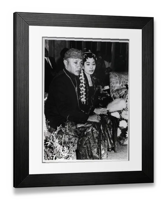 Framed Print : Former Wife of Sukarno with New Husband Framed Print : Former Wife of Sukarno with New Husband