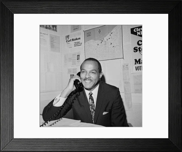 Framed Print : Carl Stokes Talking on the Telephone Framed Print : Carl Stokes Talking on the Telephone