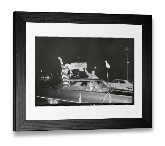 Framed Print : Red Sox Fans Celebrating Framed Print : Red Sox Fans Celebrating