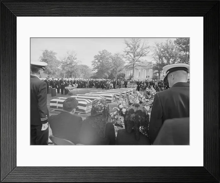 Framed Print : Funeral for Naval Crewmen at Arlington Framed Print : Funeral for Naval Crewmen at Arlington
