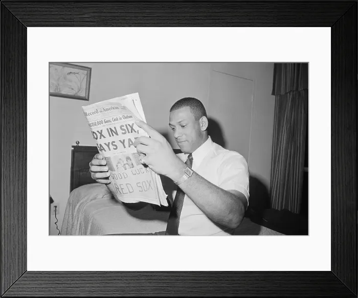 Framed Print : St. Louis Baseball Player Orlando Cepeda Reading Newspaper Framed Print : St. Louis Baseball Player Orlando Cepeda Reading Newspaper