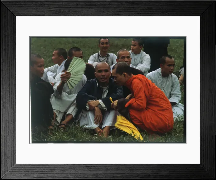 Framed Print : Buddhist Monk Talking to Thich Tri Quang Framed Print : Buddhist Monk Talking to Thich Tri Quang