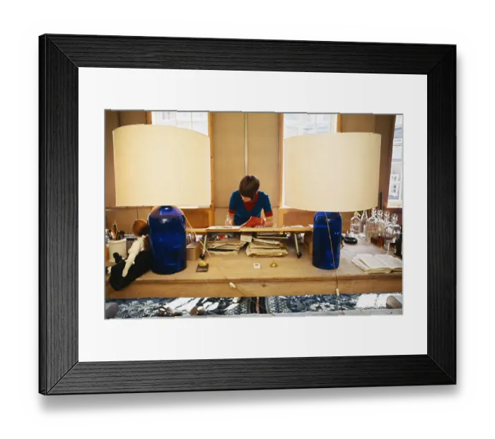 Framed Print : Mary Quant At Work in Her London Studio Framed Print : Mary Quant At Work in Her London Studio