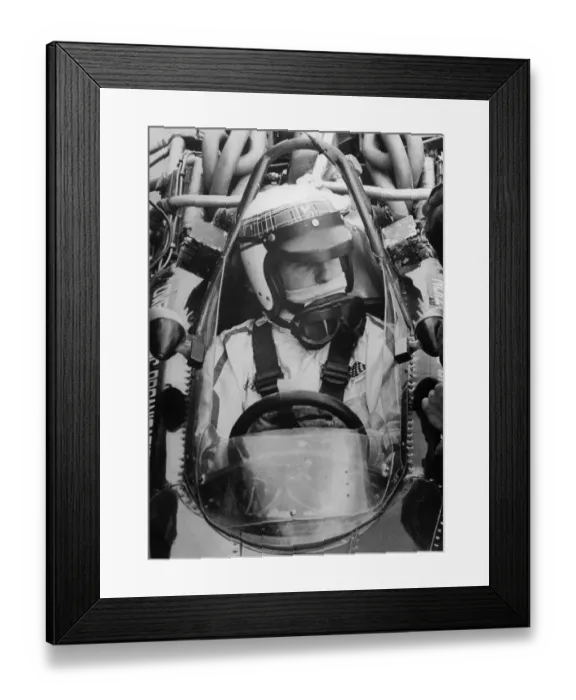 Framed Print : Jackie Stewart Sitting in Race Car Framed Print : Jackie Stewart Sitting in Race Car