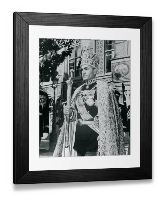 Framed Print : Shah of Iran in Elaborate Royal Dress Framed Print : Shah of Iran in Elaborate Royal Dress