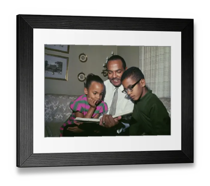 Framed Print : Carl B Stokes And Children Framed Print : Carl B Stokes And Children