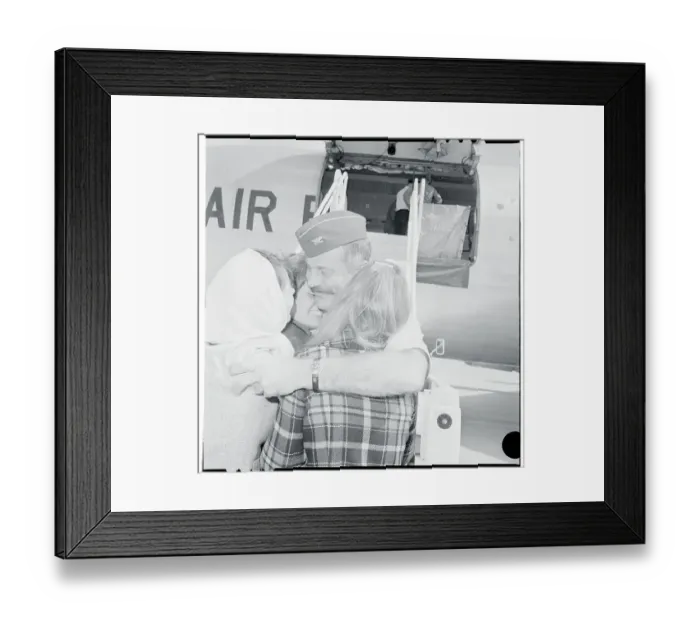 Framed Print : Robin Olds Embracing His Family Framed Print : Robin Olds Embracing His Family