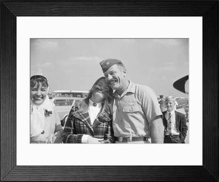 Framed Print : Robin Olds Posing with His Daughter Framed Print : Robin Olds Posing with His Daughter
