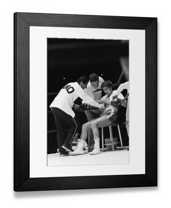 Framed Print : Trainers Working on Boxer Framed Print : Trainers Working on Boxer