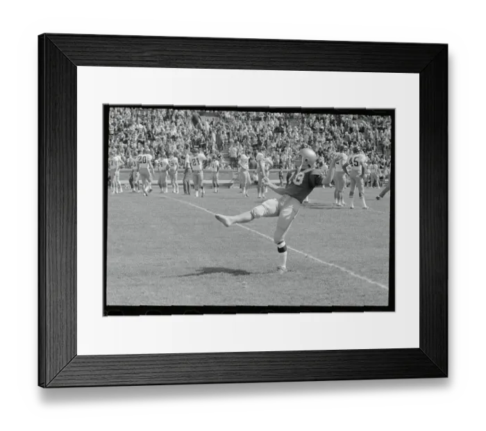Framed Print : Rene Torrado in Football Kicking Action Framed Print : Rene Torrado in Football Kicking Action