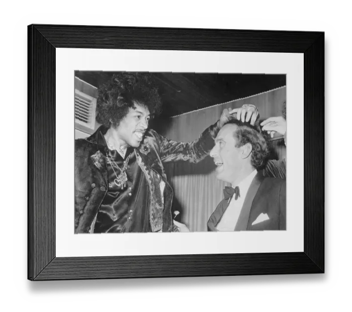 Framed Print : Jimi Hendrix Laughing with Jeremy Thorpe Framed Print : Jimi Hendrix Laughing with Jeremy Thorpe