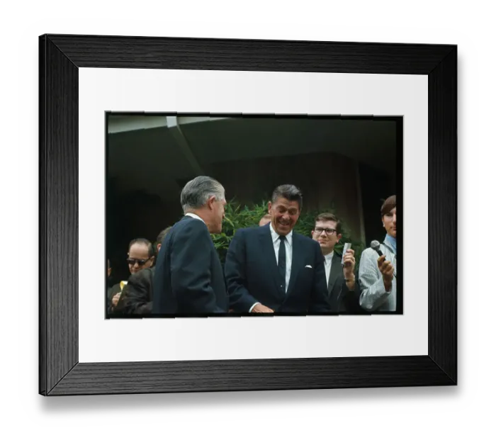 Framed Print : Portrait of Ronald Reagan Laughing with George Romney Framed Print : Portrait of Ronald Reagan Laughing with George Romney