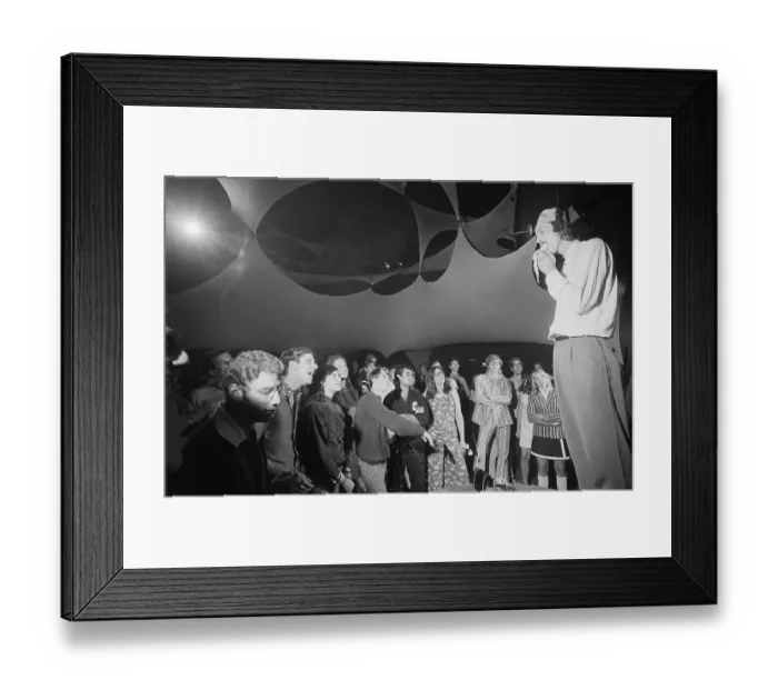 Framed Print : Crowd Watches Hippie Eat A Banana Framed Print : Crowd Watches Hippie Eat A Banana