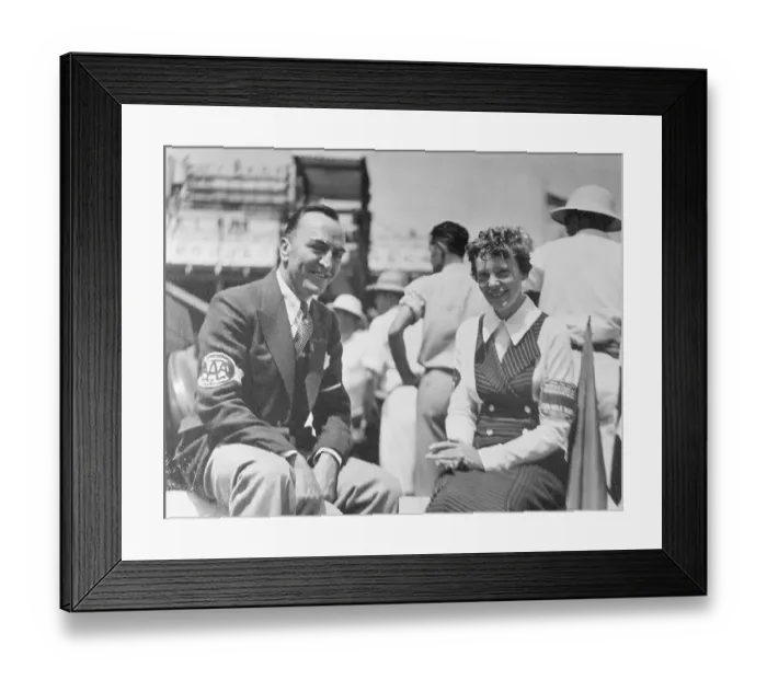 Framed Print : Pilots Eddie Rickenbacker and Amelia Earhart at Indianapolis Speedway Framed Print : Pilots Eddie Rickenbacker and Amelia Earhart at Indianapolis Speedway