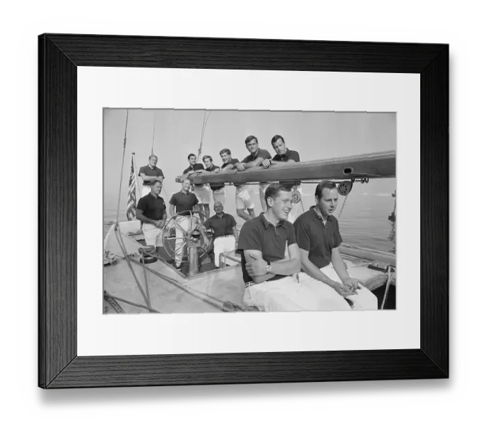 Framed Print : Bus Mosbacher Posing with Crew Framed Print : Bus Mosbacher Posing with Crew
