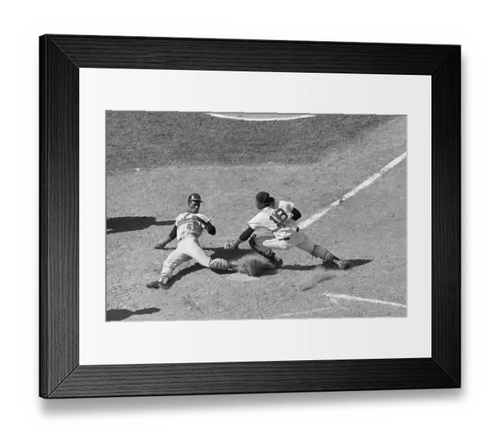 Framed Print : Paul Blair Sliding Safe at Home Plate Framed Print : Paul Blair Sliding Safe at Home Plate