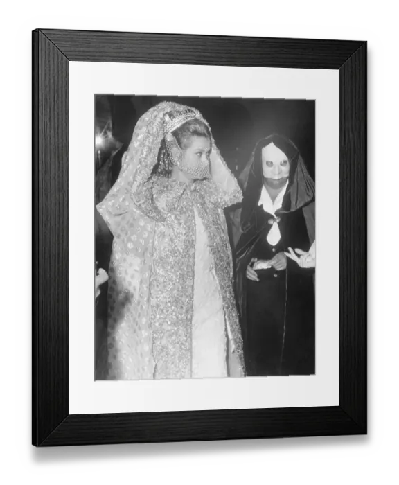 Framed Print : Grace Kelly Dressed in a Masked Outfit Framed Print : Grace Kelly Dressed in a Masked Outfit
