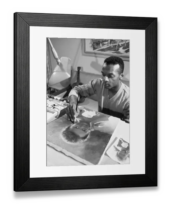 Framed Print : Baseball player Curt Flood painting