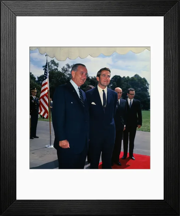 Framed Print : Portraits of Lyndon Johnson and King Constintine Framed Print : Portraits of Lyndon Johnson and King Constintine