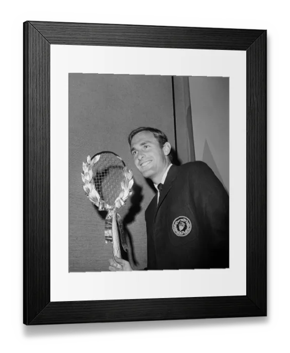 Framed Print : John Newcombe with Tennis Trophy Framed Print : John Newcombe with Tennis Trophy