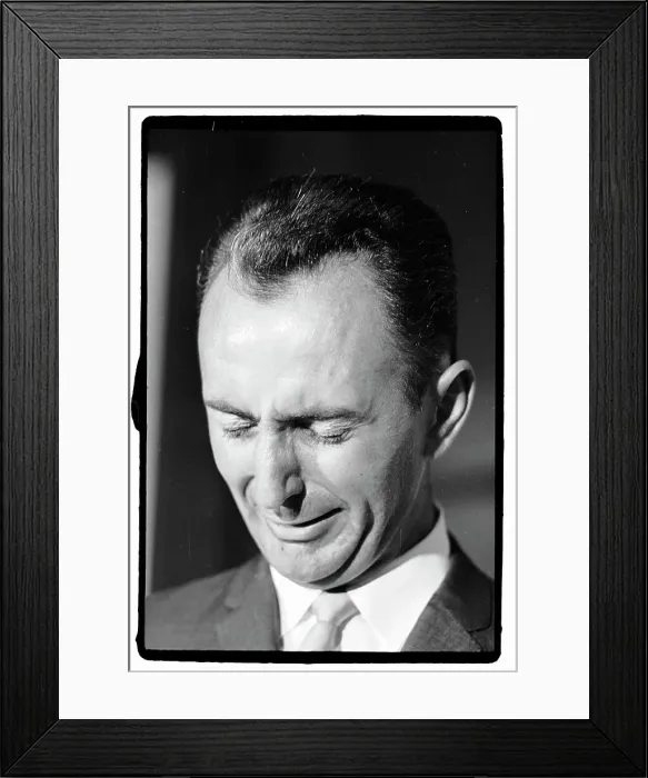 Framed Print : Bob Cousy Crying at News Conference Framed Print : Bob Cousy Crying at News Conference