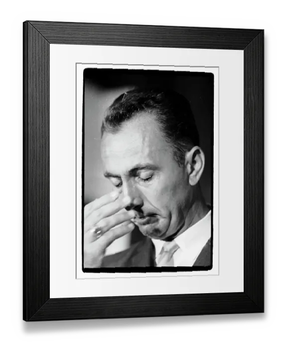 Framed Print : Bob Cousy Crying at News Conference Framed Print : Bob Cousy Crying at News Conference