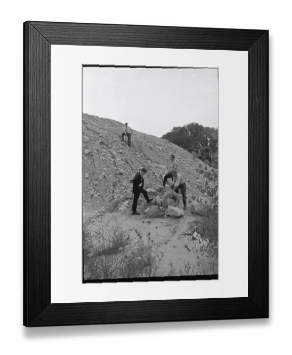 Framed Print : Urban Study Members Canvassing Garbage Mound Site Framed Print : Urban Study Members Canvassing Garbage Mound Site