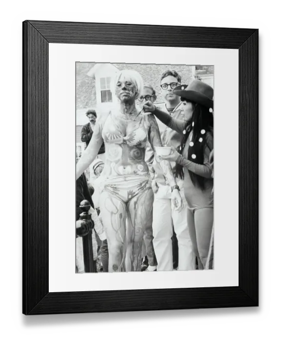 Framed Print : Hippie Having Body Painted Framed Print : Hippie Having Body Painted