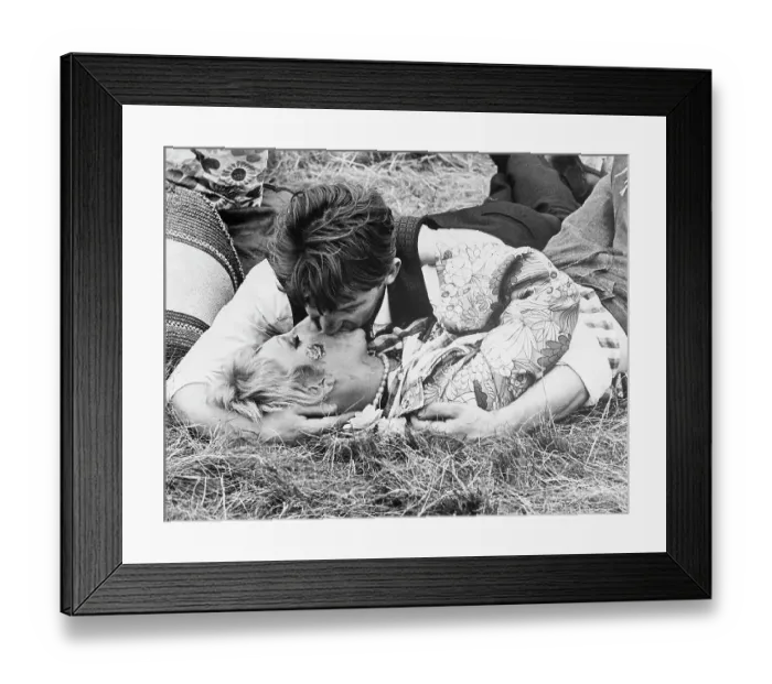 Framed Print : Hippies Making Out In Grass Framed Print : Hippies Making Out In Grass