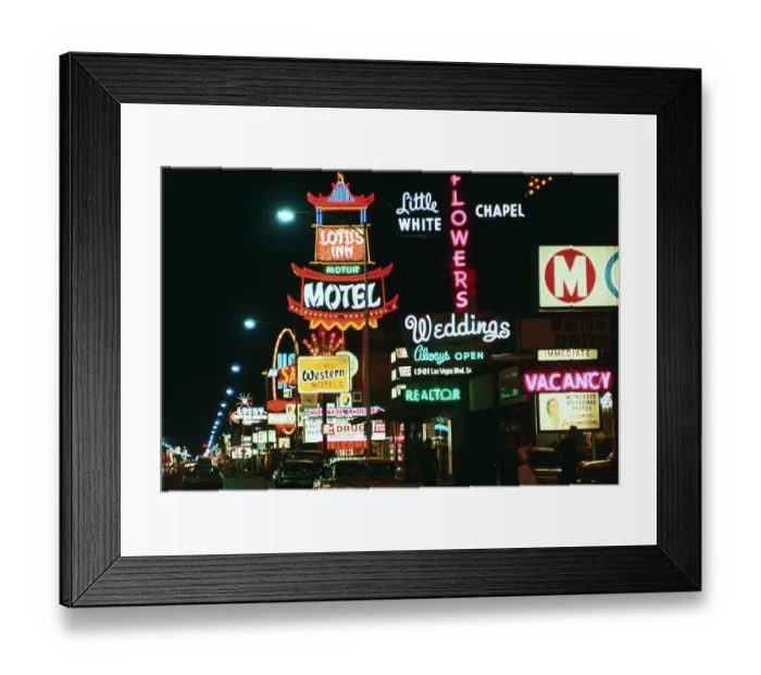 Framed Print : View of Neon Signs on Las Vegas Street Framed Print : View of Neon Signs on Las Vegas Street