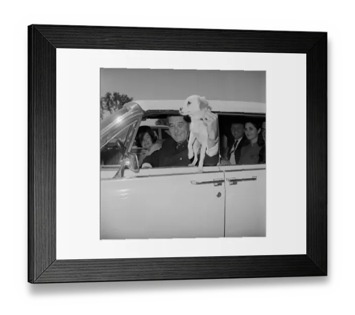 Framed Print : President Johnson Holding Dog Framed Print : President Johnson Holding Dog