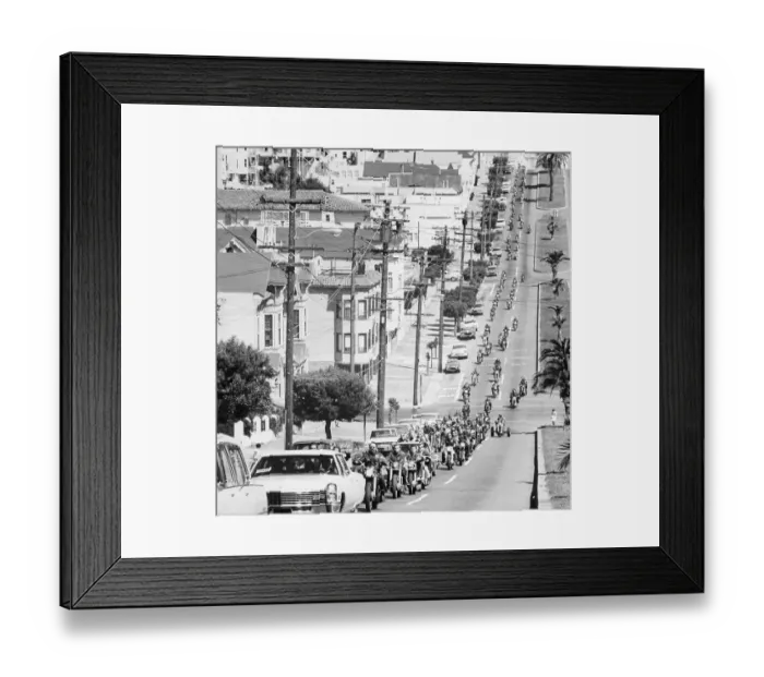 Framed Print : Motorcyclists Riding in a Funeral Procession Framed Print : Motorcyclists Riding in a Funeral Procession