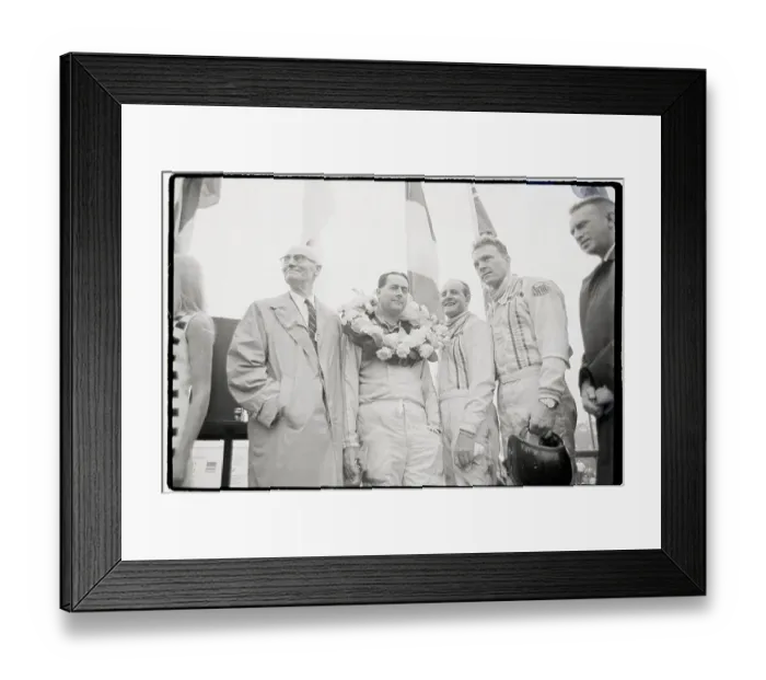 Framed Print : Race Car Driver Wearing Winner'S Wreath Framed Print : Race Car Driver Wearing Winner'S Wreath