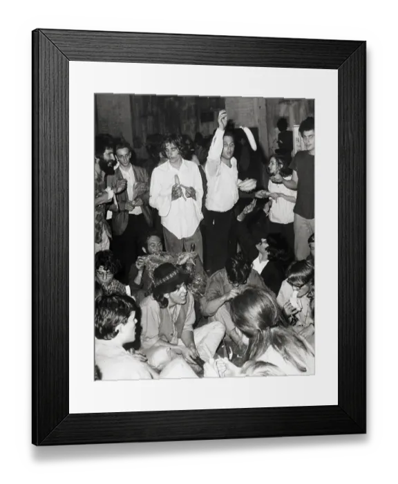 Framed Print : Hippies Protesting Arrest Of One Of Them Framed Print : Hippies Protesting Arrest Of One Of Them