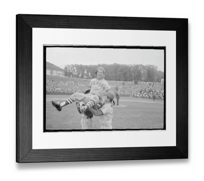 Framed Print : Baseball Players Carrying a Teammate on Their Shoulders Framed Print : Baseball Players Carrying a Teammate on Their Shoulders