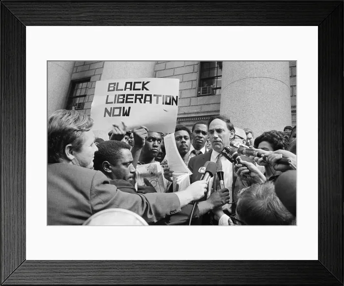 Framed Print : William Kunstler Surrounded by Press Framed Print : William Kunstler Surrounded by Press
