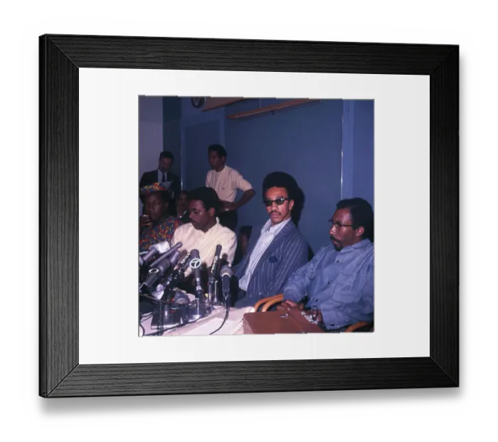 Framed Print : Black Power Advocates Speaking at a Press Conference Framed Print : Black Power Advocates Speaking at a Press Conference