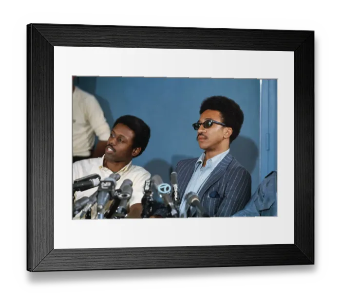 Framed Print : H. Rap Brown and Ralph Featherstone Speaking at a Press Conference Framed Print : H. Rap Brown and Ralph Featherstone Speaking at a Press Conference