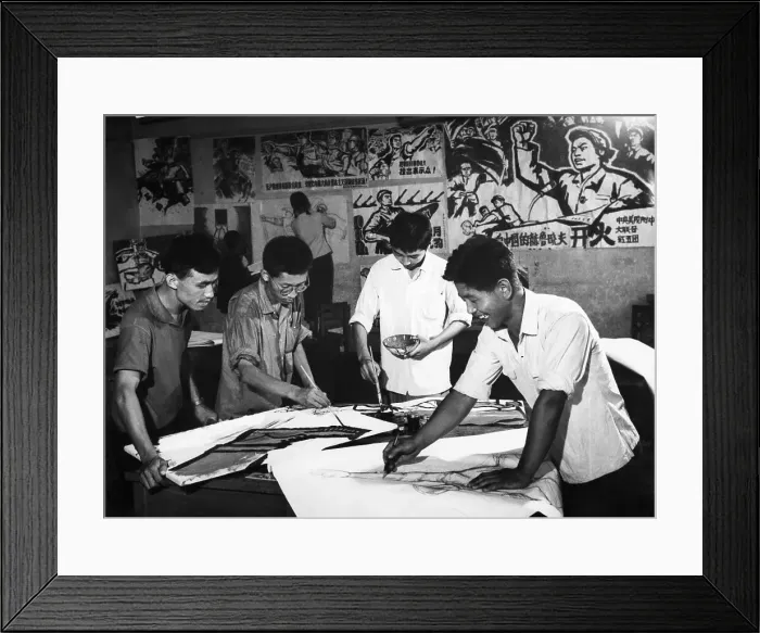 Framed Print : Students Creating Political Posters