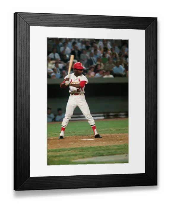 Framed Print : Curt Flood in Baseball Batting Action Framed Print : Curt Flood in Baseball Batting Action